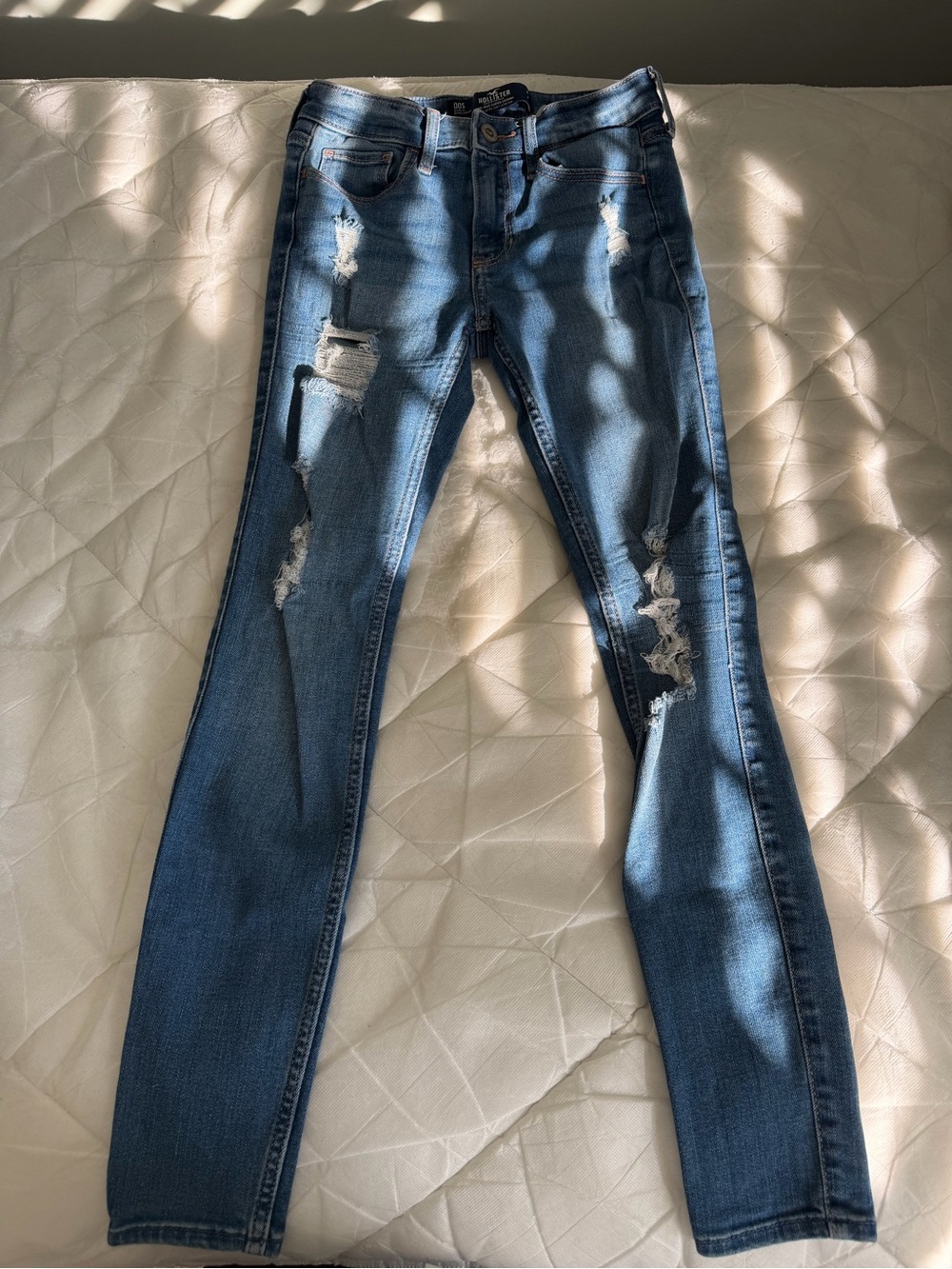 4 Pair of Hollister Women's Distressed Skinny Jeans - Medium Blue/Black SZ 23